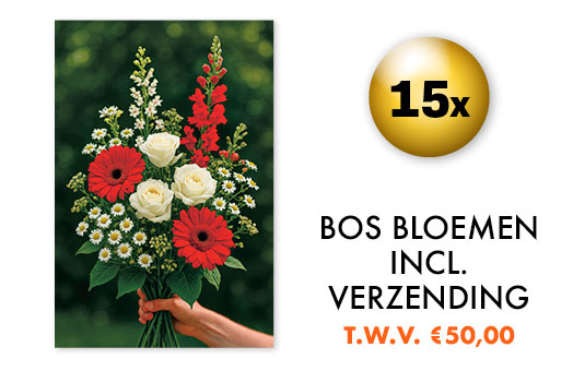 15 x Bos bloemen incl. verzending t.w.v. €50