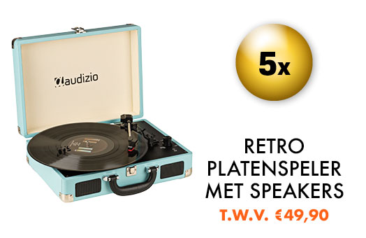5 x Retro platenspeler met speakers - Audizio RP114BL - Model 2024 - met PC software - Blauw t.w.v. €49,90